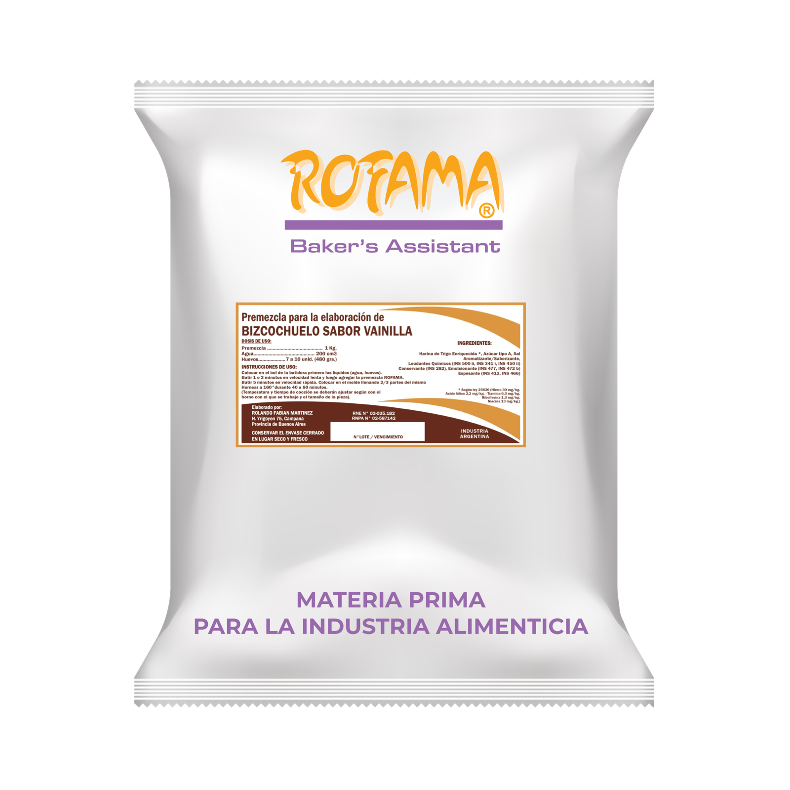Premezcla ROFAMA para Bizcochuelo de Vainilla — 5KG