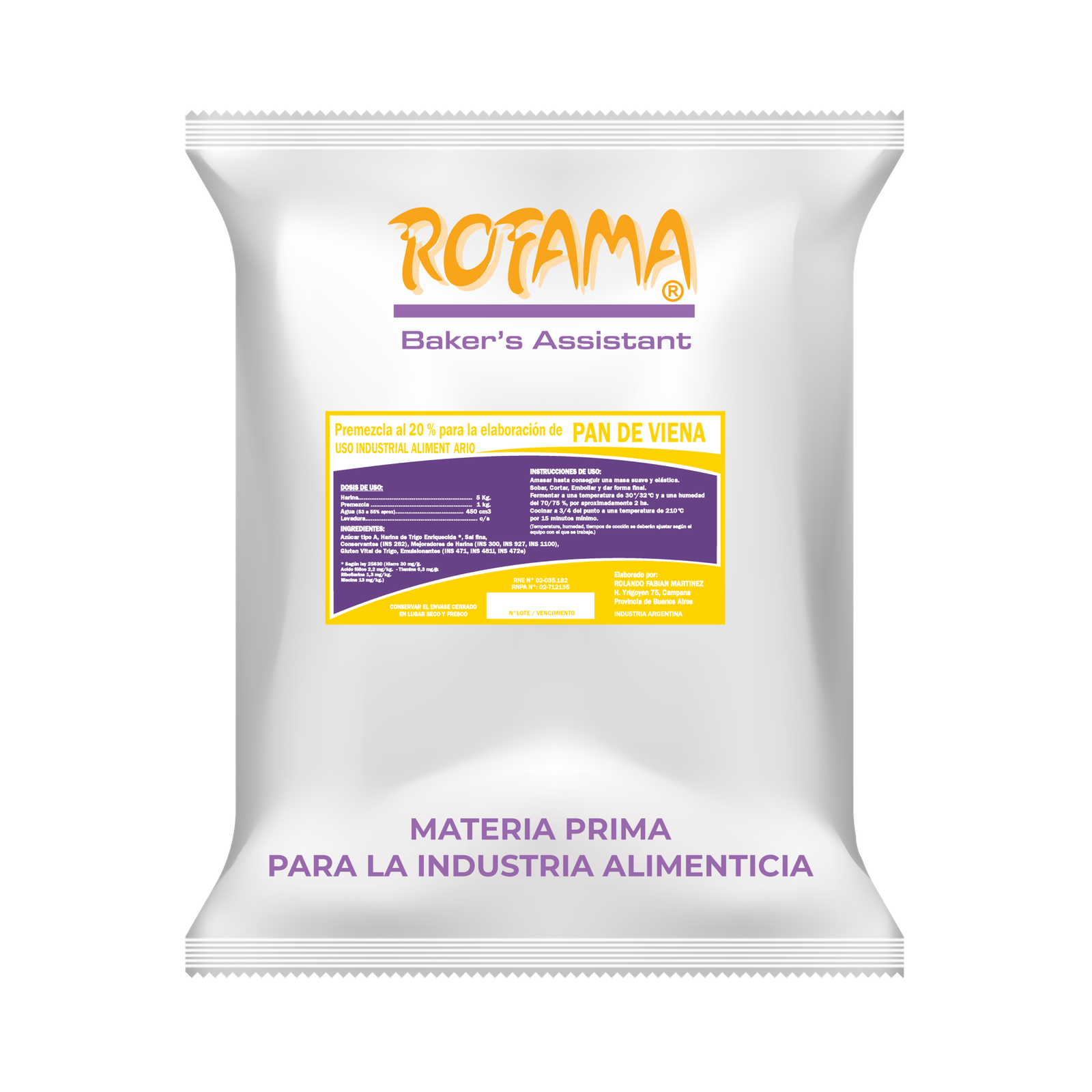 Núcleo ROFAMA para Pan de Viena — presentación 10KG y 20KG